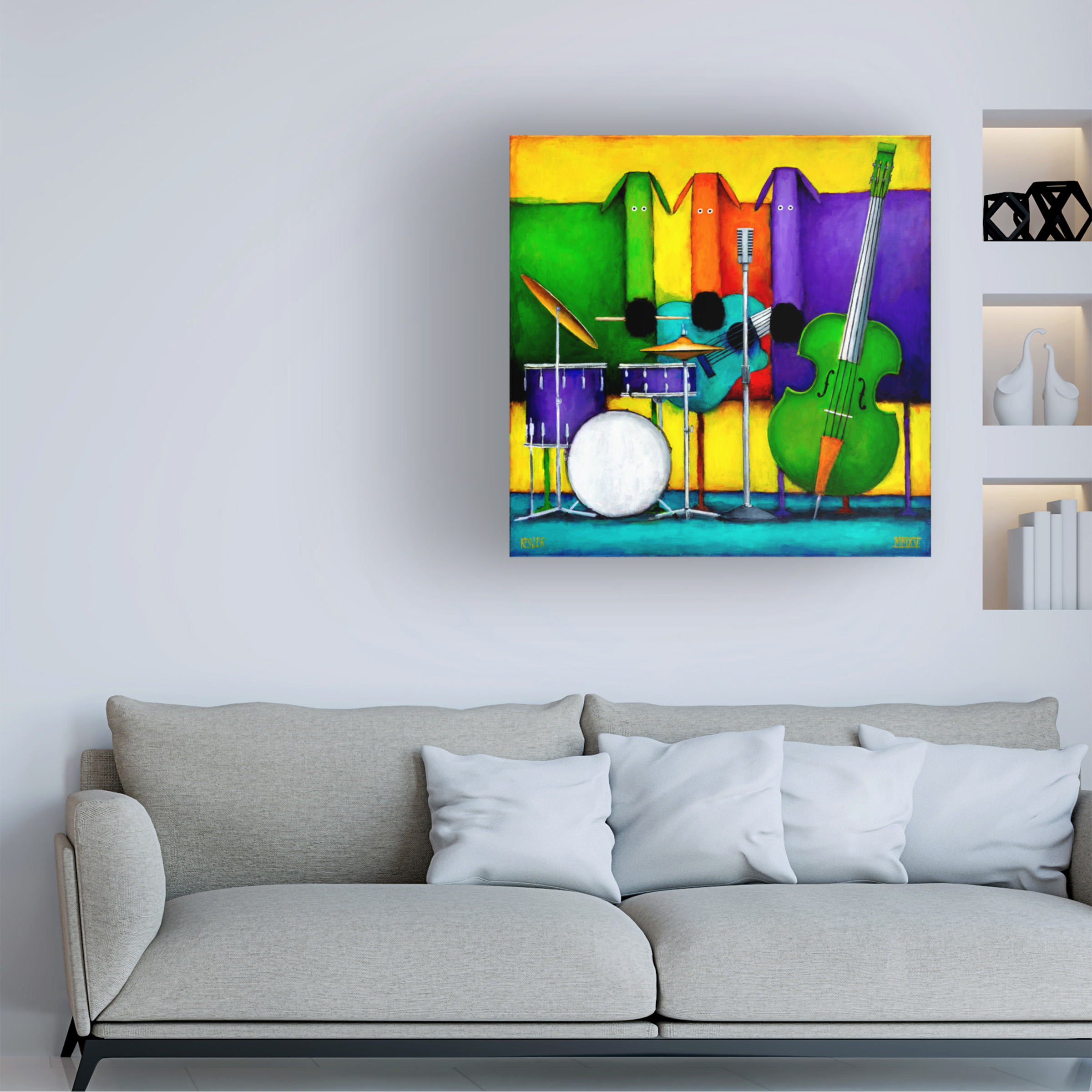 Trademark Fine Art 'Jam Dogs' Canvas Art by Daniel Patrick Kessler