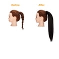 thumbnail image 3 of SAYFUT 20" Hairpiece Ponytail Extension Clip in Wrap around Long Straight Ombre Ponytail Hair Extensions Hairpieces, Sandy blonde mix bleach blonde, 3 of 8