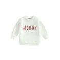 thumbnail image 1 of Qmyliery Toddler Baby Christmas Sweatshirt, Long Sleeve Crew Neck Letter Print Pullover Tops,6 Months-4 Years, 1 of 8
