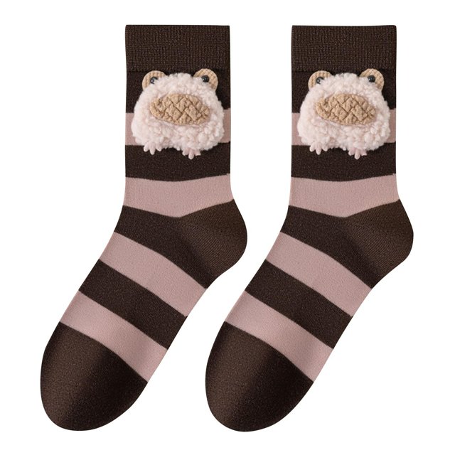 LckLvx Ruffle Socks for Women Cute Frilly Knit Socks with Bow Solid Color Casual Mid Calf Socks