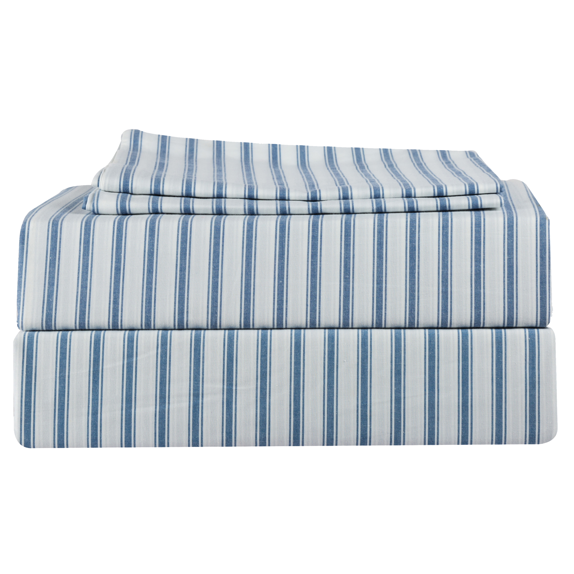 Just Linen 200 TC 100 Cotton Percale, Multicolor Stripes, King 4