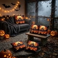 thumbnail image 5 of Pandiboks Halloween Decorative Pillow Covers 18x18in Couch Pillow Covers Multicolor Autumn Polyester Pumpkin Square for Family Room、Outdoor, 5 of 6