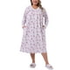 thumbnail image 1 of Noche de mujer plus size Agnes Orinda con encaje, floral, cuello en V, manga larga, pijama suave, quimono, vestido de noche, talla 2X, burdeos, 1 of 6