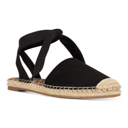 Nine West Women's More Ankle Tie Espadrille Flats Shoes Black Size 9.5