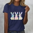 thumbnail image 2 of Pisexur Hauts pour Femmes, Hauts d'Été pour Femmes, Hauts d'Entraînement pour Femmes, T-Shirt Imprimé à Manches Courtes Col Rond, Chandail à la Mode Bleu Foncé, m, 2 of 5