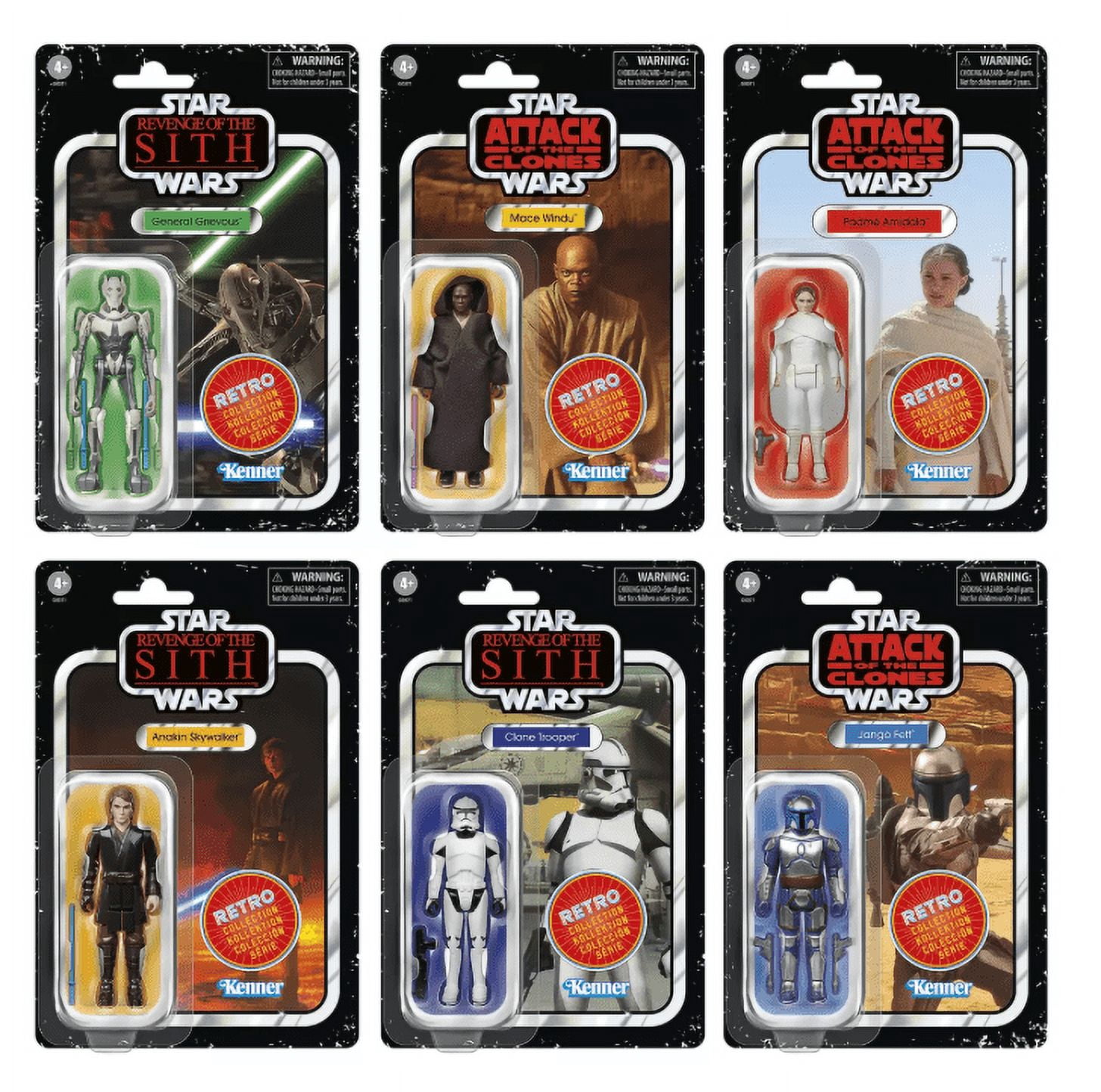 Hasbro, Action Figure Set, Episode II & III Retro Collection, 6