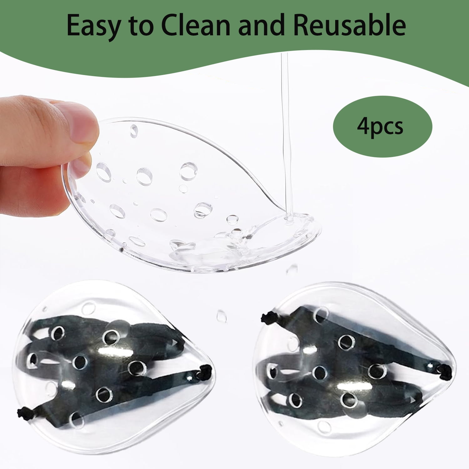 FSJLT 4 Pcs Eye Shield,Clear Eye Patch Eye Shield After Cataract Surgery Plastic Eye Shield with Small Hole Eye Shields After Lasik with 1 Roll Tape Breathable Eye Shields for After Surgery