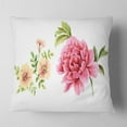 thumbnail image 2 of Designart Pink and Orange Flowers - Watercolor Floral Throw Pillow - 18x18, 2 of 5