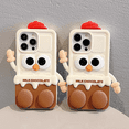 thumbnail image 5 of 3D Cute Chocolate Milk Robot Soft Phone Case For iPhone 15 Pro MAX Cases 14 13 12 11 Funny Gift Shockproof Stand Silicone Cover, 5 of 7