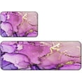 thumbnail image 2 of Purple and Gold Marble Kitchen Rugs Set Purple Marble Kitchen Mat Abstract Modern Art Kitchen Mats for Floor Soft Kitchen Mat Set of 2 for Home Laundry Kitchen Office Living Room, 2 of 6