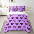 thumbnail image 2 of Erosebridal Love Queen Bed in a Bag,Purple Romantic Comforter Set 7 Piece,Cute Love Heart Shaped Sheet Set with Comforter Kawaii Room Decor,Graffiti Style Bed Sets, 2 of 6