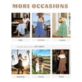 thumbnail image 4 of TEMOFON Midi Pleated Skirts for Women with Lining Elastic High Waist with Pockets Maxi A Line Linen Summer Clothes Trendy Flowy White XL, 4 of 9