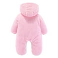 thumbnail image 3 of VNKIDY Boys Bodysuits Baby Boys Girls Hooded Long Sleeve Footed One Piece Romper Jumpsuit Winter Warm Thickened Bodysuit Onesies Pajamas Soft Clothes Leisure Jumpsuit, 3 of 5