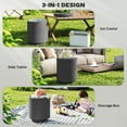 thumbnail image 3 of YEXJ 2.6 Gal Outdoor Cooler Side Table, 3-in-1 Cool Coffee Table with Storage, Removable Ice Bucket and Lid, Concrete Small Patio Table for Party, Poolside, Deck, Charcoal Gray, 3 of 8