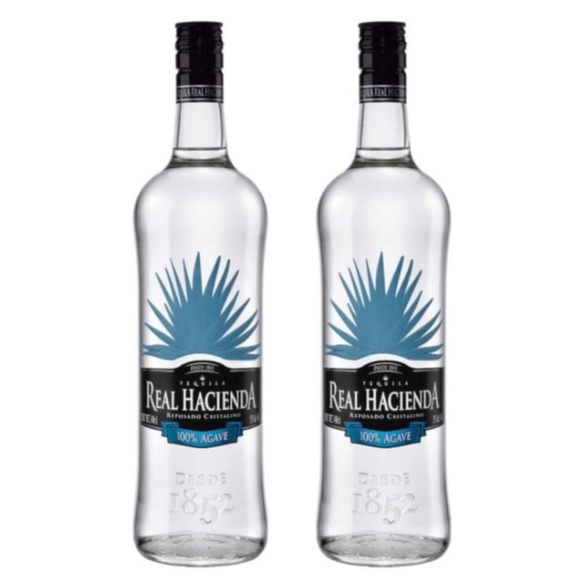 Pack de 2 Tequila Real Hacienda Reposado Cristalino 940 ml