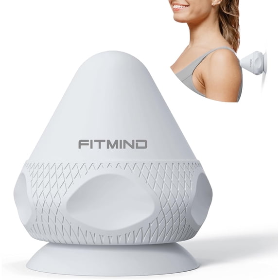 FITMIND Mountable Massage Ball with Suction Cup, Deep Tissue Back Foot Massager for Sore Muscle Knot Relief, Plantar Fasciitis, Gray