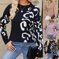 thumbnail image 1 of Sentmoon Chandail à Col Rond à Manches Longues Hauts de Printemps pour Femmes Surdimensionné Léger et Chaud Blouses Amples pour Femmes Tenue de Bureau Décontractée Automne et Hiver pour Tenue de Brunch de Fin de Semaine m, 1 of 8