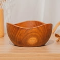thumbnail image 4 of Wavy Thin Rim Teak Wood Bowl 4-Pack, 4 of 5