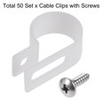 thumbnail image 3 of 19mm Nylon R Type Cable Clip Wire Clamp with Screws White 50 Pieces, 3 of 5
