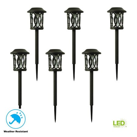 Hampton Bay Solar Solar Bronze Outdoor Integrated LED 3000K 6-Lumens Landscape Pathway Light (6-Pack), Solar-powered LED spotlight uses renewable energy By Hampton Bay ()