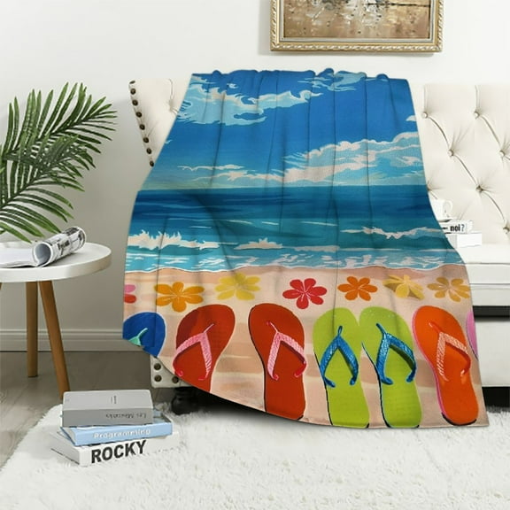 Orinice Flip Flops Warm Lightweight Blanket Soft Fleece Blankets All Seasons Exquisite Gifts 40x50in