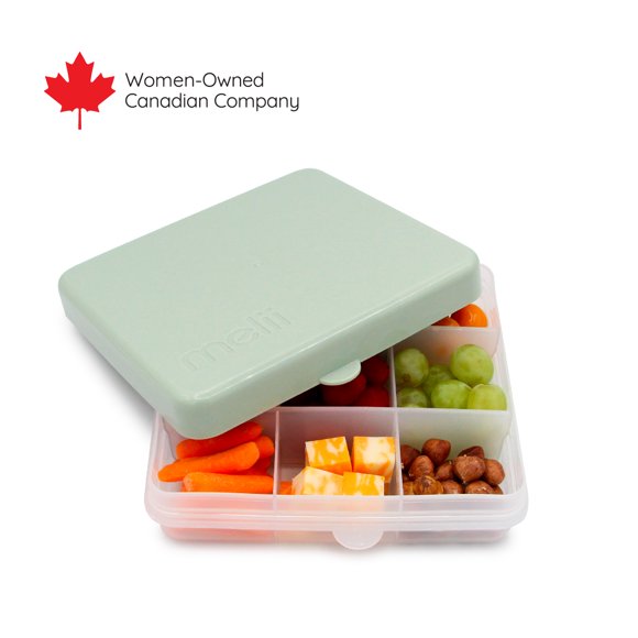 Melii Snackle 9 Compartment Square Snack Container for Adults and Kids, Total Capacity 30.6 oz / 900 ml