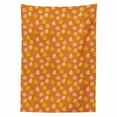 thumbnail image 2 of Autumn Tablecloth, Fall Themed Pine Cones Repetitive Warm Tones Polka Dots Pattern, Rectangle Satin Table Cover Accent for Dining Room and Kitchen, 52" X 70", Burnt Sienna Pale Yellow, by Ambesonne, 2 of 2
