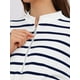 thumbnail image 5 of INSPIRE CHIC Blusa de maternidad para mujeres, camiseta de algodón con cuello simulado, media cremallera, mangas largas, laterales abiertos, cuello de tortuga, embarazo, M azul, 5 of 6