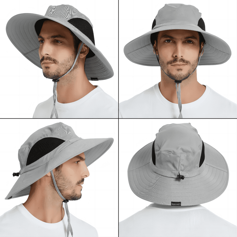 EINSKEY Sun Hat for Men/Women, Summer Outdoor Sun Protection Wide Brim Bucket Hat Waterproof Breathable Packable Boonie Hat for Safari Fishing Hiking