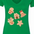 thumbnail image 4 of Inktastic Christmas Gingerbread Cookies Women's V-Neck T-Shirt, 4 of 5