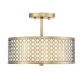thumbnail image 3 of Trade Winds Hutchins Semi-Flush Mount Ceiling Light in Natural Brass, 3 of 6