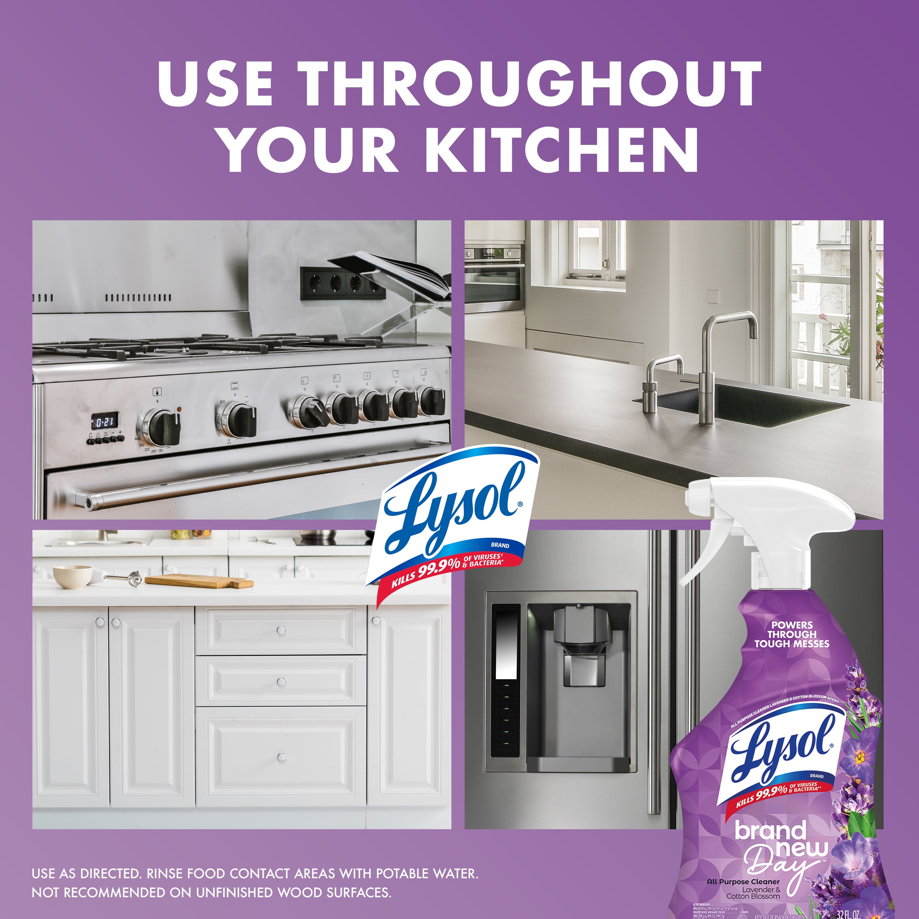 (9 pack) Lysol® All-Purpose Cleaner, Sanitizing and Disinfecting Spray, Lavender & Cotton Blossom, 32 fl oz