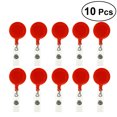 thumbnail image 1 of 10pcs Retractable ID Badge Reels with Belt and Clip (Solid Red), 1 of 7