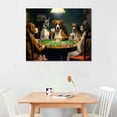 thumbnail image 2 of COMIO Cassius Marcellus Coolidge A Friend In Need Dogs Playing Poker Kitsch Animal Painting Artwork Living Room Canvas Photos for Wall Decor Modern Vintage Kitchen Decorations (20x16inch,Framed), 2 of 4