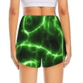 thumbnail image 2 of Lsque Green Lightning Printed Women's Running Shorts with Liner Pockets,Elastic Quick Dry Workout Athletic Gym Yoga Shorts,Womens High Waist Shorts-Medium, 2 of 9