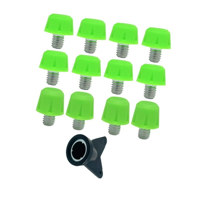 12 piezas de clavos para botas de fútbol con llave, tacos antideslizantes para botas de fútbol, accesorios para calzado de césped, clavos de repuesto Verde