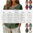 thumbnail image 4 of Women tshirts Sawvnm Embroidered Tops For Women 3/4 Sleeve Boho Linen Shirts Plus Size V Neck Tunic Peasant Clothes White S, 4 of 8