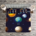 thumbnail image 3 of Ambesonne Science Quilted Bedspread Set 3 Pcs, Solar System and Sun, Queen Size, Multicolor, 3 of 3