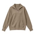 thumbnail image 7 of MLCDZ Womens Sweatshirt 1/4 Half Zip Pullover Casual Long Sleeve Collared Lightweight Sweatshirts Fall Outdoor Sports Holiday Party Tops with Pockets, 7 of 7