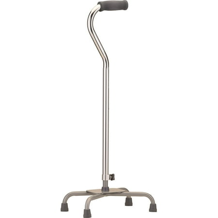 Quad Cane with Large Base, Silver, 3 Pound, Quad cane has a lightweight design and low center of gravity combine for greater stability and.., By NOVA Medical