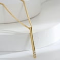 thumbnail image 2 of Dainty Gold Plated CZ Tiny Stick Bar Pendant Necklace Minimalist 18K Gold Plated Bar Necklace Ladies Adjustable Chain For Women Gift, 2 of 4