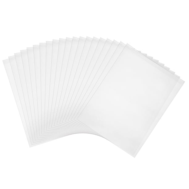 Uxcell 50 Paquete Fundas Cristalinas Libres de Ácido (17.3x12.6 Pulgadas) - Bolsas de Almacenamiento de Fundas de Fotos Reutilizables Transparentes para Impresiones Artísticas/Fotos/Enmarcado