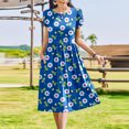 thumbnail image 1 of WILLBEST Vestidos Cortos Para Mujer Vestido Casual Con Bolsillo Y Manga Con Volantes Y Estampado Floral Para Mujer, 1 of 3