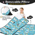 thumbnail image 3 of Unicorn and Flower Blue Pattern Teens Toddler Nap Mat with Pillow, Sleeping Mat Bag for Preschool Daycare 59"x22", 3 of 6