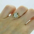 thumbnail image 2 of 2 Ct Round Cut Moissanite Engagement Cluster Wedding Ring 14K Yellow Gold Plated, 2 of 3