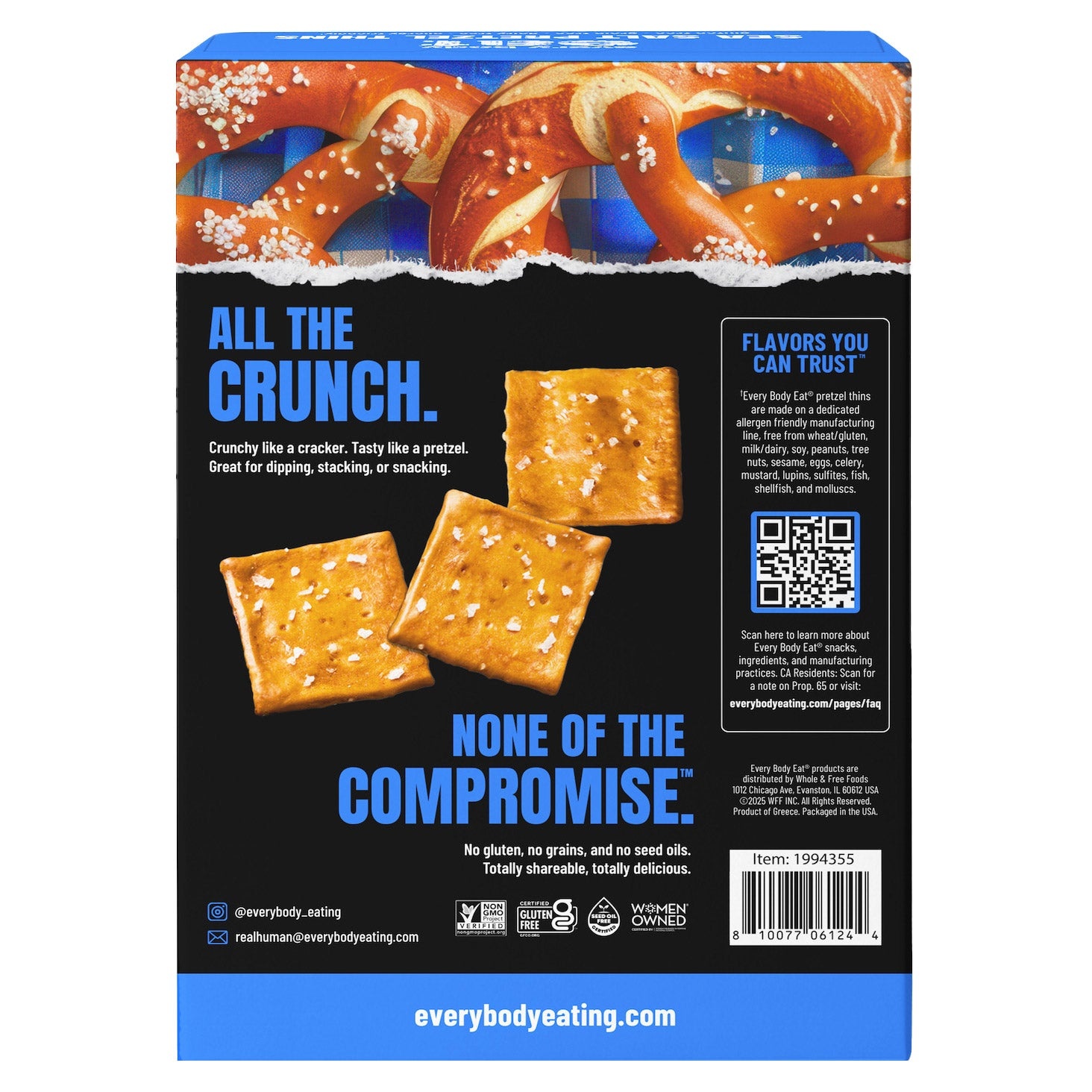 Every Body Eat Sea Salt Pretzel Thins, 15 Ounce