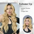 thumbnail image 4 of Extensiones de Cabello Ustar alambre invisible tamaño Ajustable Postizo Sintético Largo Ondulado Rubio Dorado 20 Pulgadas 4 clips Seguros para mujeres, 4 of 7