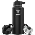 thumbnail image 1 of IRON °FLASK Frasco de hidratación para camping y senderismo con 3 tapas - Botella de agua de acero inoxidable, doble pared y aislada al vacío - A prueba de fugas y sin BPA (negro medianoche, pajita -, 1 of 5