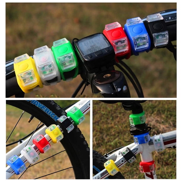 Encendiendo Bicicleta Luz estroboscópica LED trasera Flash bombilla luz trasera bicicleta bicicleta amarillo