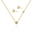thumbnail image 1 of Mercie Sterling Silver Gold Vermeil Gold Clover Necklace and Stud Earrings Set, Designer-Inspired Jewellery for Women, 1 of 10